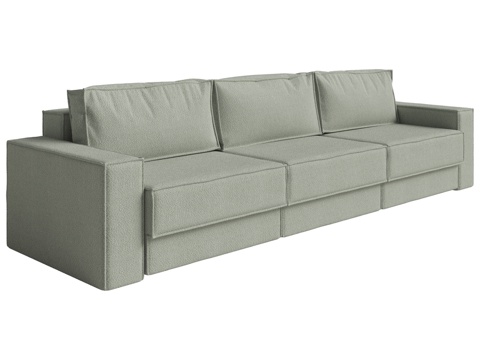  波托硬质中段三段式沙发床3d模型 