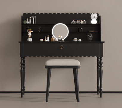  法式复古梳妆台3d模型 