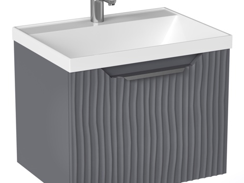  OM幻影60.1Y壁挂式带洗手盆梳妆柜3d模型 