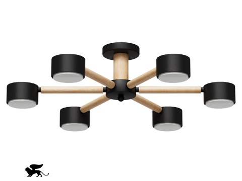  ARTE灯具OM A1624PL-6BK, A1624PL-3d模型 