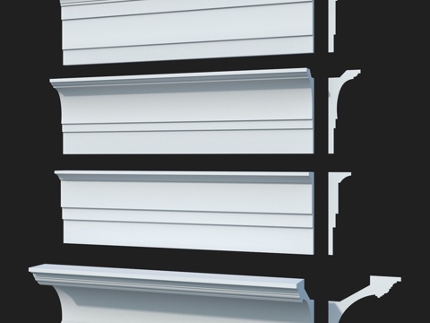  光滑窗帘盒套装 #56 LepGrand3d模型 