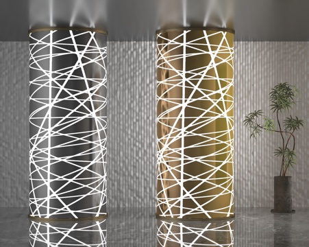  现代柱子3d模型 