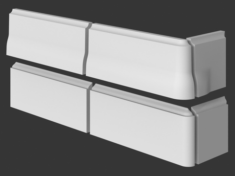  带端头的45和46型踢脚线。LepGrand3d模型 