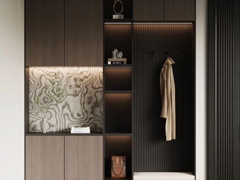 现代意式鞋柜 玄关柜3d模型