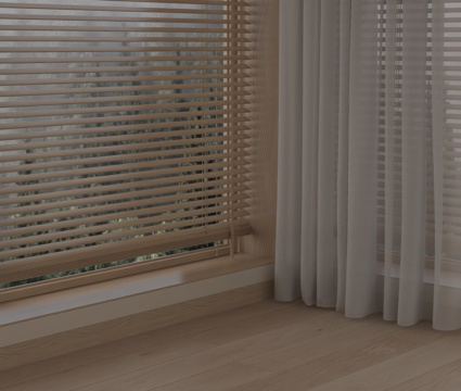  现代百叶窗帘3d模型 