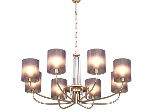  OM 吊灯带灯罩和水晶 LH71273d模型 