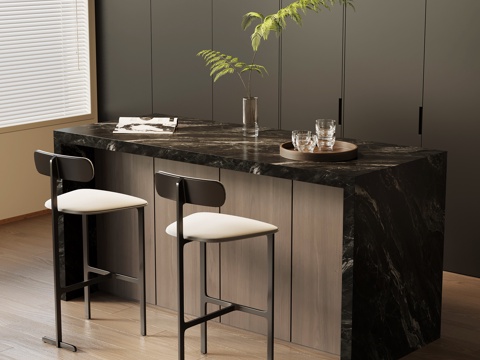 现代意式吧台su模型