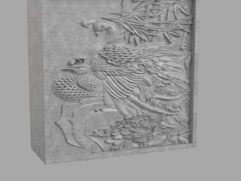  现代浮雕墙3d模型 