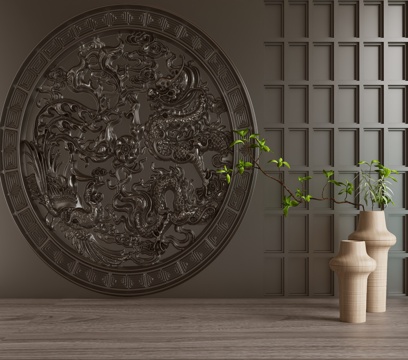  现代背景墙3d模型 