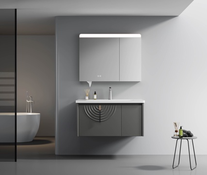  浴室柜 洗手台 卫生间 现代灰浴室3d模型 