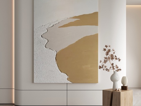  极简抽象挂画3d模型 