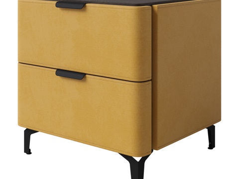  大都会床头柜（2抽屉）3d模型 