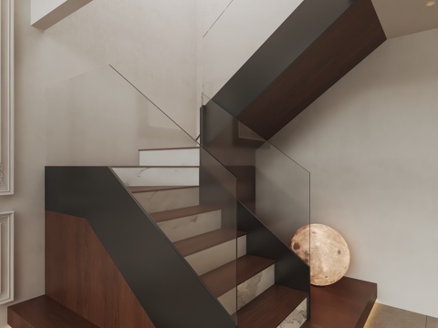  现代楼梯3d模型 