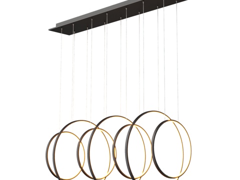  Halo Line OM LED吊灯（带悬浮环）3d模型 