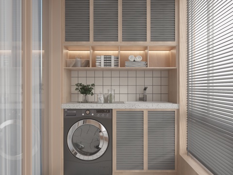  现代置物柜3d模型 