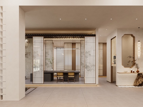  宋式美学佛像展厅3d模型 