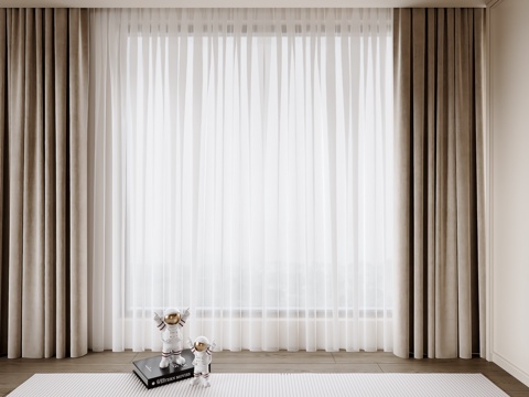  现代窗帘3d模型 