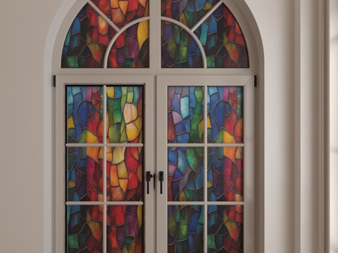  现代艺术玻璃窗3d模型 