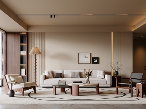  中古风客厅3d模型 