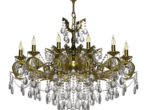  OM青铜枝形吊灯Athena 123d模型 