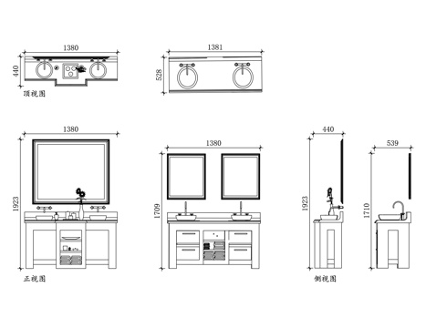 欧式卫浴柜 欧式雕花浴室柜 欧式复古浴室柜 欧式洗漱台cad施工图