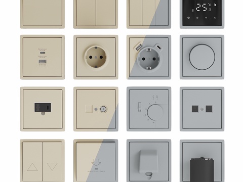  OM插座开关系列R98 Donel（哑光金属3d模型 