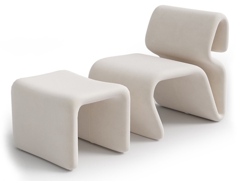  OM Bora Bora扶手椅与脚凳套装3d模型 