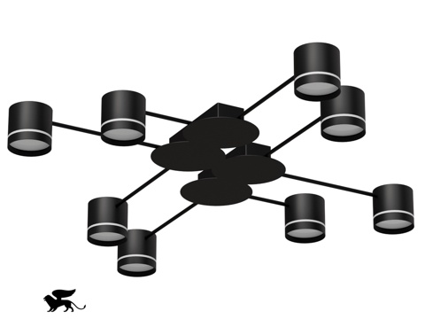  ARTE灯具OM A8024PL-8BK3d模型 