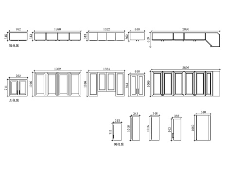 欧式吊柜 欧式厨柜吊柜 欧式厨房吊柜 欧式壁柜 欧式上柜cad施工图