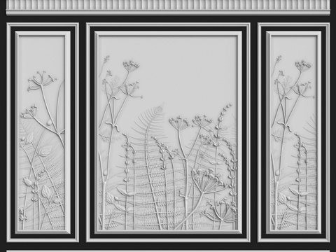  墙面组合 No. 2043d模型 