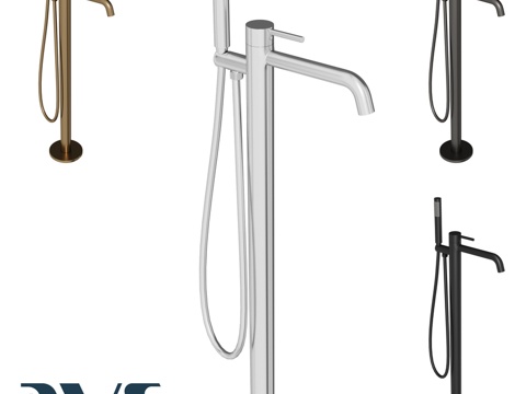  OM AVS 纤薄落地式浴缸龙头带花洒3d模型 