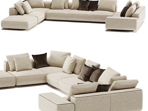  FIFTYFOURMS 模块化沙发 Leggero 23d模型 