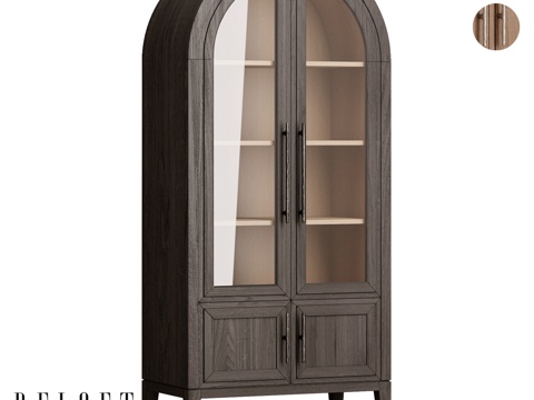  腰果木展示柜3d模型 