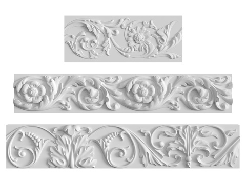  檐壁装饰第54号、第58号与第59号3d模型 