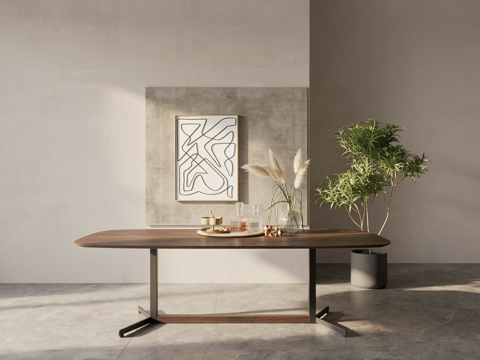 现代饰品摆件组合端景柜su模型