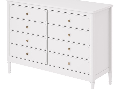  OM Elite八抽屉柜（白色）3d模型 