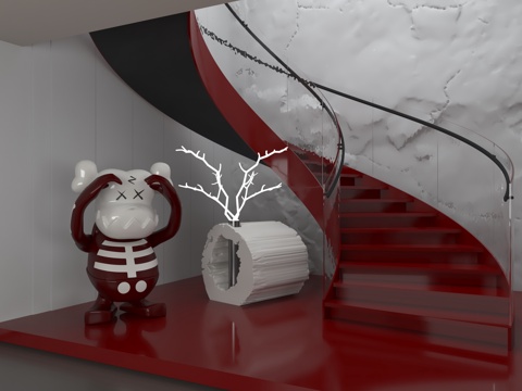  现代楼梯3d模型 