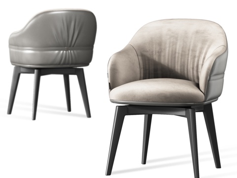  FIFTYFOURMS Plisse 旋转餐椅3d模型 