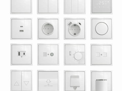  OM插座开关系列R98 Donel（白色）3d模型 