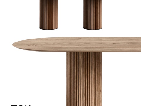  (OM)系列餐桌天鹅绒椭圆2号Tok家具3d模型 