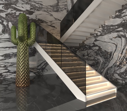  现代楼梯3d模型 