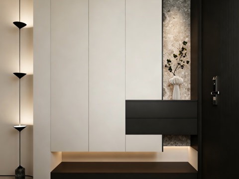  现代玄关 入户玄关 玄关柜3d模型 