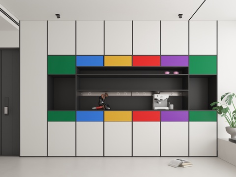  现代置物柜3d模型 