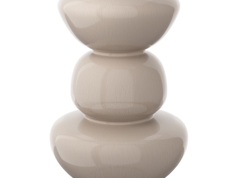  河石花瓶，20厘米，珍珠灰3d模型 