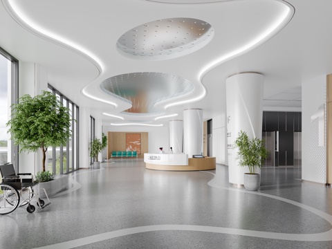  医院大厅3d模型 