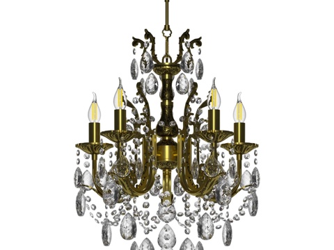  OM青铜枝形吊灯玛蒂尔达53d模型 