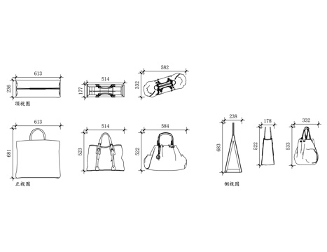 女包 手提包 单肩包 挎包 手拿包cad施工图cad施工图