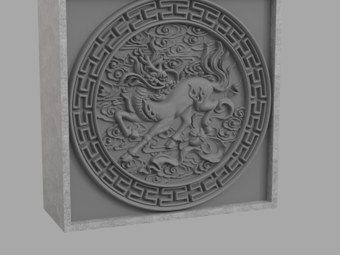  现代浮雕墙3d模型 