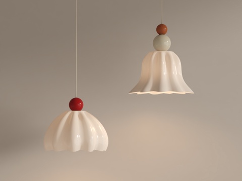  法式奶油吊灯3d模型 