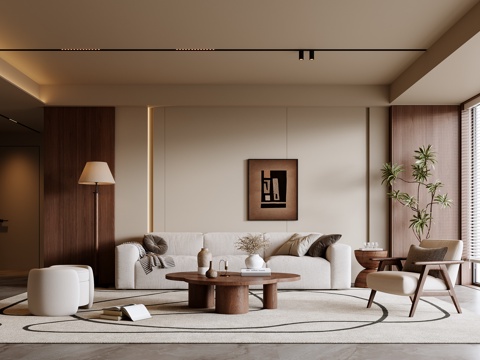  中古风客厅3d模型 